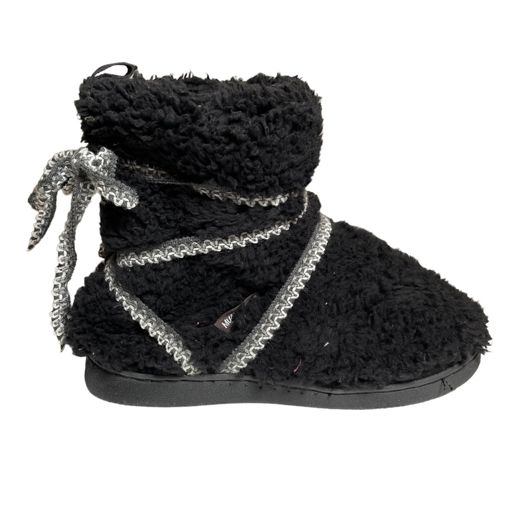 Muk Luks Reyna Women's Snowbunny Mid-Calf Pull on Boots Black Size M (7-8)